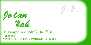 jolan mak business card